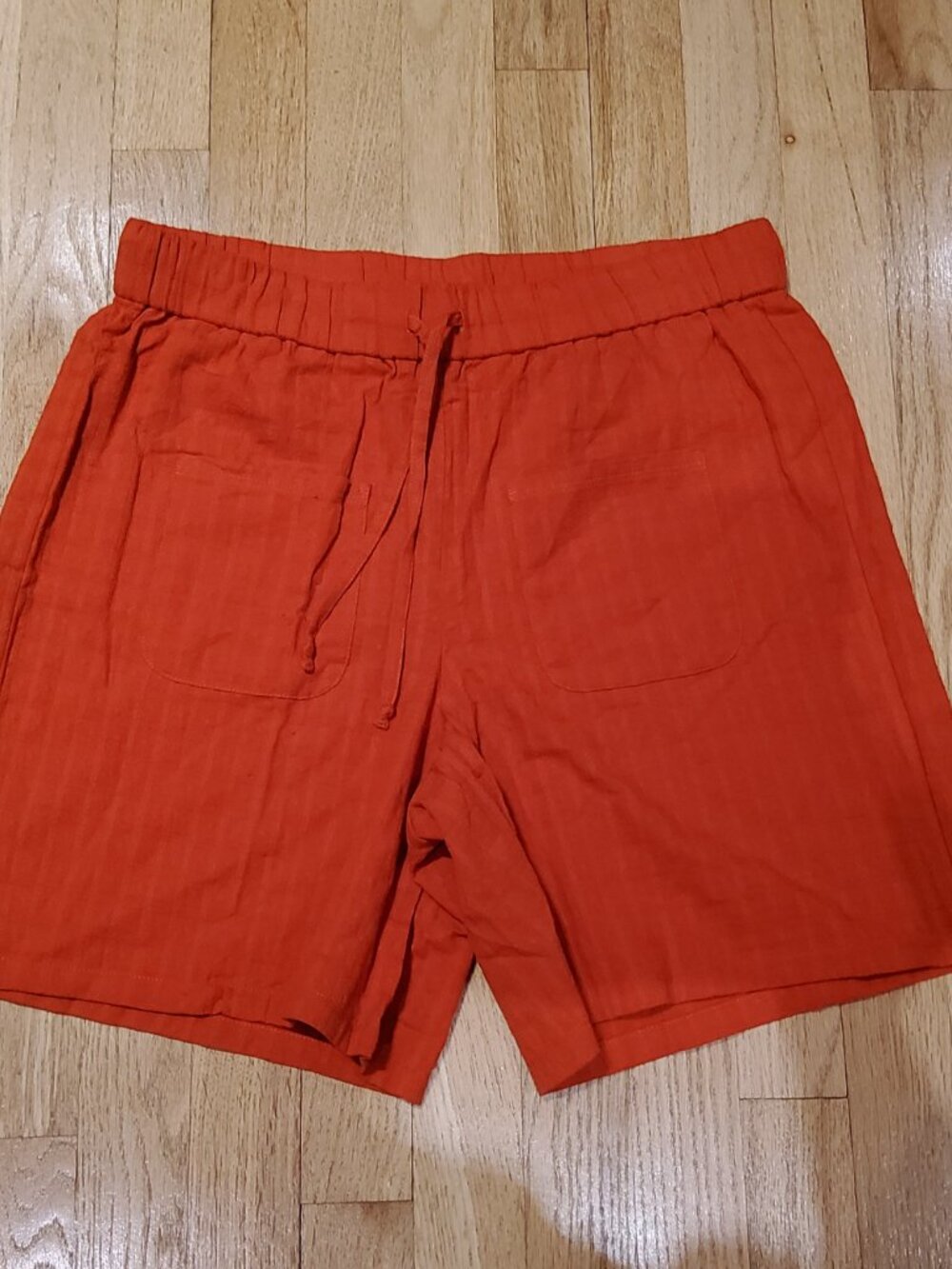 NWOT Madewell Pull-on Orange Cotton Women's Shorts, Size M.